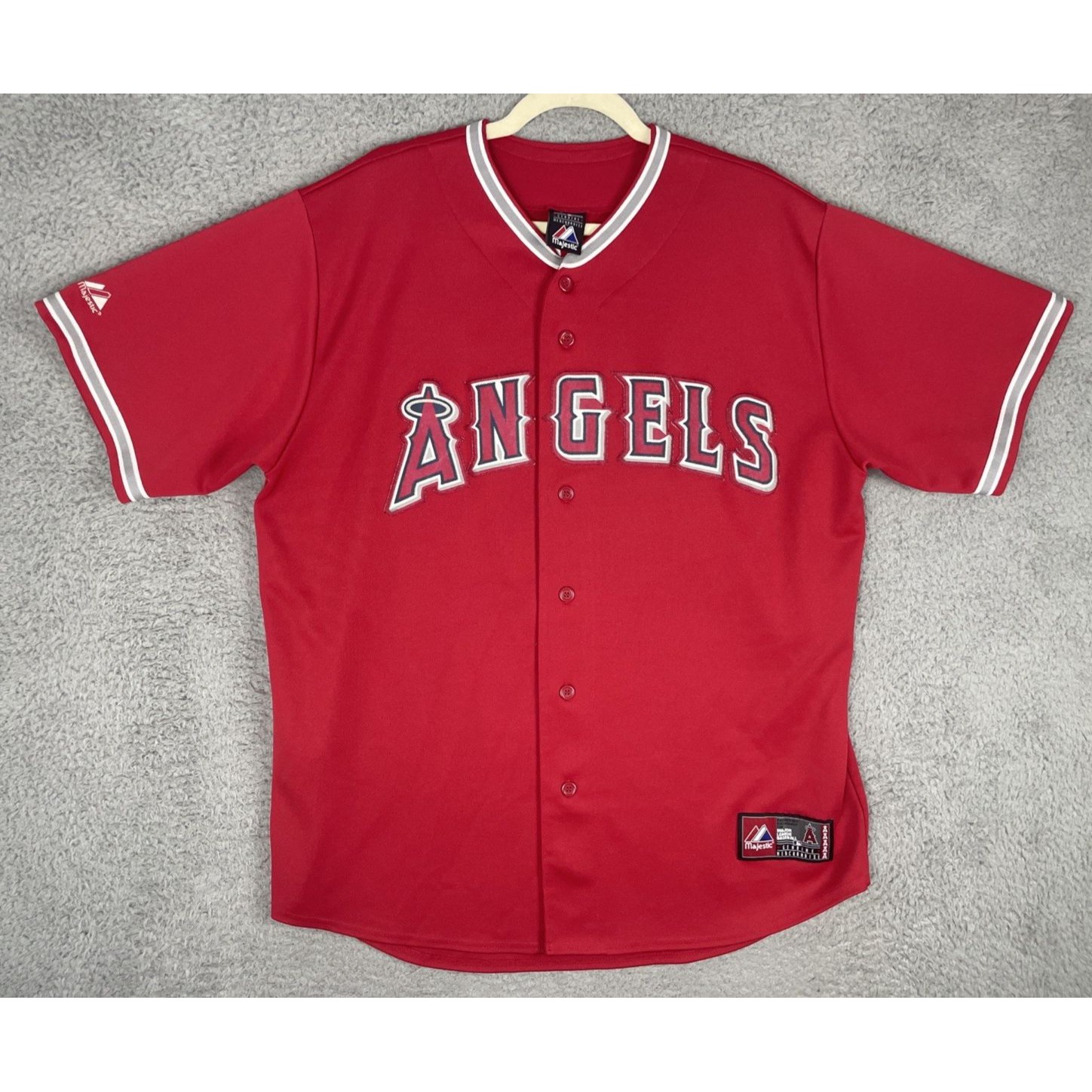 Vintage Majestic Jersey Albert Pujols #5 Anaheim Angels Mens 48 Xl Red Sewn Euc — image 3 of 7